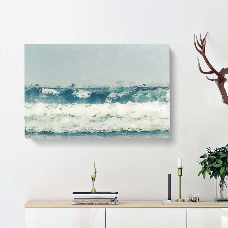 The Rolling Waves In Abstract - Wrapped Canvas Print, 35cm H x 50cm W x 3cm D