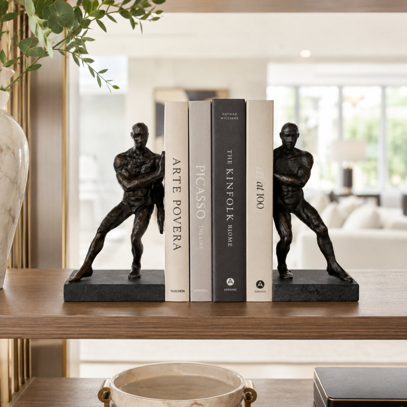 Pushing Men Bookends
