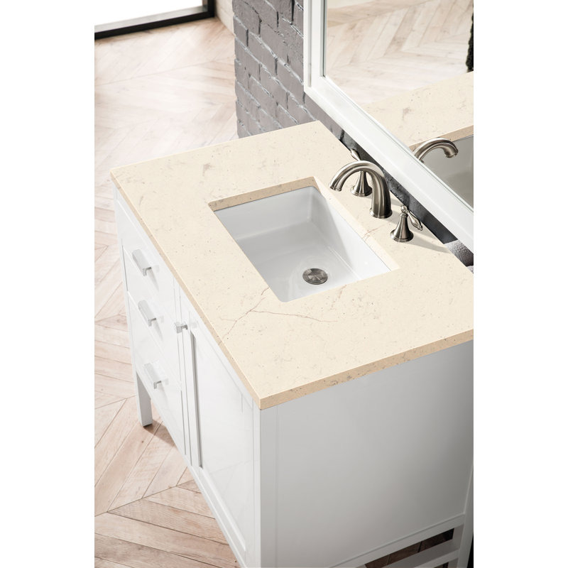 Addison 36'' W Vanity, Carrara White, 8" Widespread, Glossy White