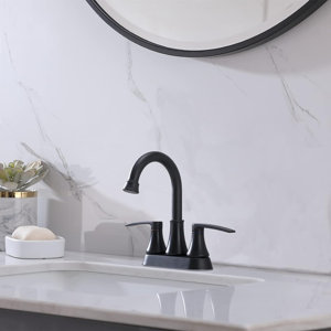 2 Handle Centerset Bathroom Faucet with Drain Assembly