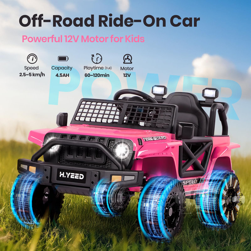 JooliH Battery Powered Ride On Toy with Remote Control, Pink