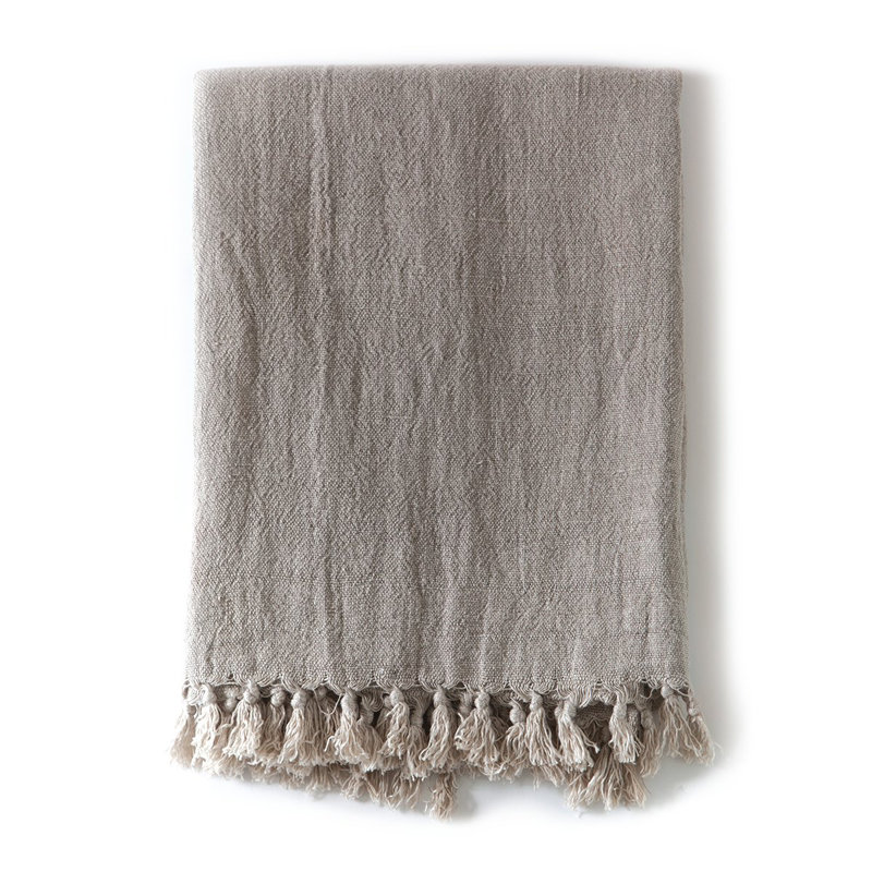 Montauk Hand Woven Blanket, Natural, 90" W x 90" L