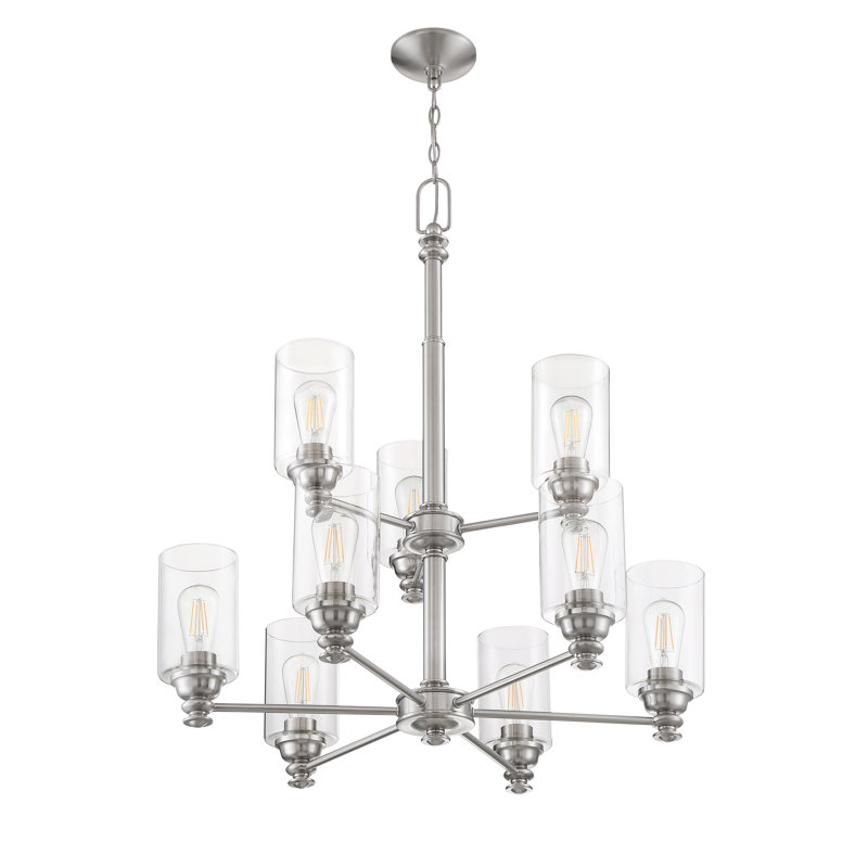 Lustree 9 lumières façon bougie/classique Uffington, Nickel poli brossé