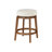 Lex Swivel Bar Stool, 31 Inch Backless, White Boucle Seat, Brown Legs-118708291