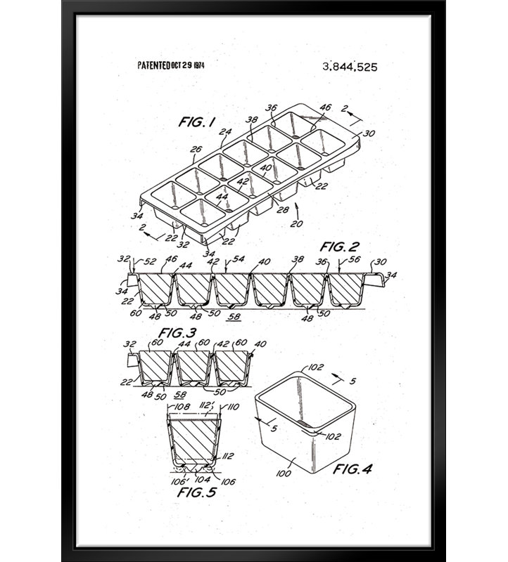 Ice Cube Tray - impression sur toile avec cadre flottant, L 16 po x H 20 po
