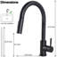 Robinet d'évier de cuisine avec douchette extractible-125368335
