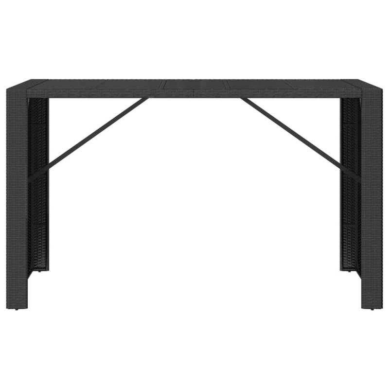 Lavel Rectangular Outdoor Bar Table , cm W 80cm cm D, Black, 110cm H x 185cm L x 80cm D