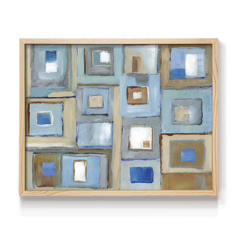 Variation on Greek Key I -Framed Print - Restickable, 8" H x 10" W, Natural
