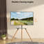Support TV trépied chevalet en noyer noir, support TV portable pivotant pour téléviseurs de 43 à 65 pouces