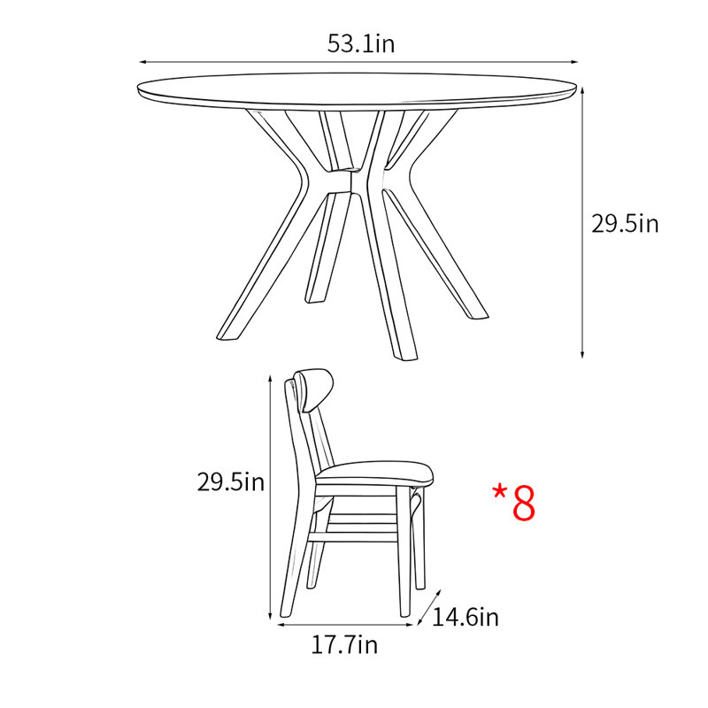 Ensemble de table de salle à manger moderne de style nordique