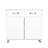 White Two Door Side Table: Functional Cabinet For Living, Entryway, Kitchen, Bedroom. Quality Painting & E1 Material. Simple Design With Fluent Lines. Assembly Required. Safe Legs Rubber Pad. Soft
