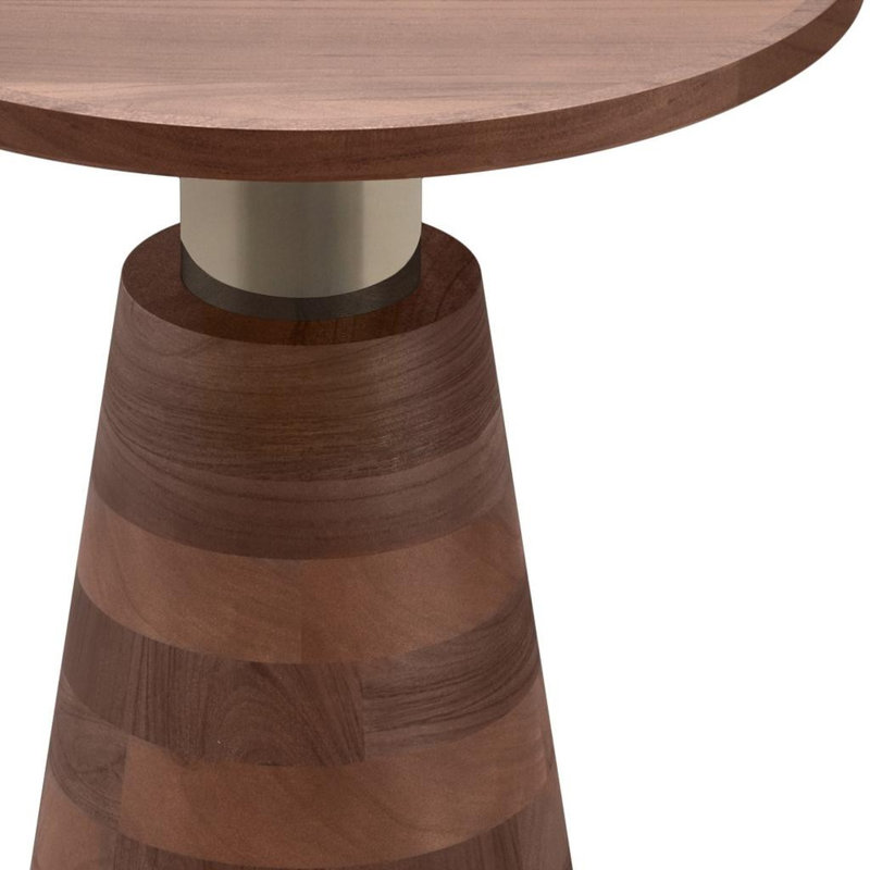 21" Cream Iron Round End Table