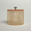 Boîte décorative cylindrique en bronze bronze avec couvercle en bois