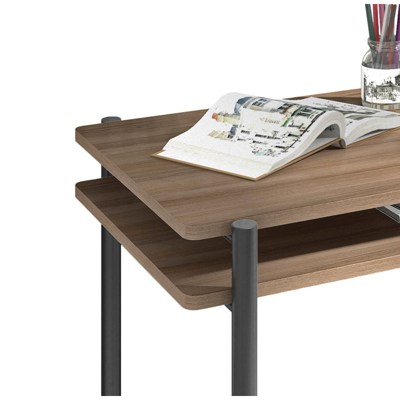 Aalaiya Writing Desk, Jet Black, Walnut