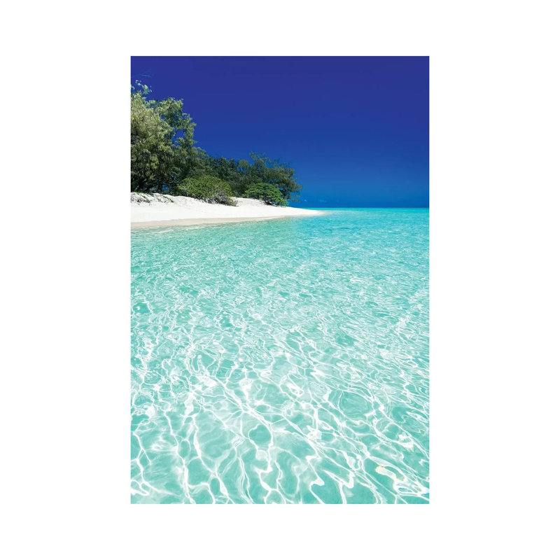 Tropical Island Blue Water Beach Landscape by James Vodicka - Wrapped Canvas Print, 30.48cm H x 20.32cm W x 1.91cm D