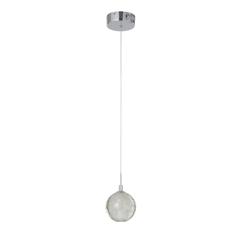 Luminaire suspendu chromé simple 1 lumière Zkerle