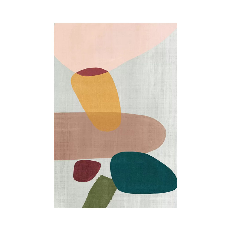 «Pink Pebbles I» par Eva Watts - impression sur toile tendue, H 26 po x l 18 po x 1,5 po