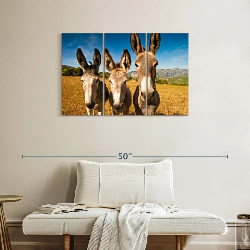Brampt Donkey Trio, 24" H x 38" W