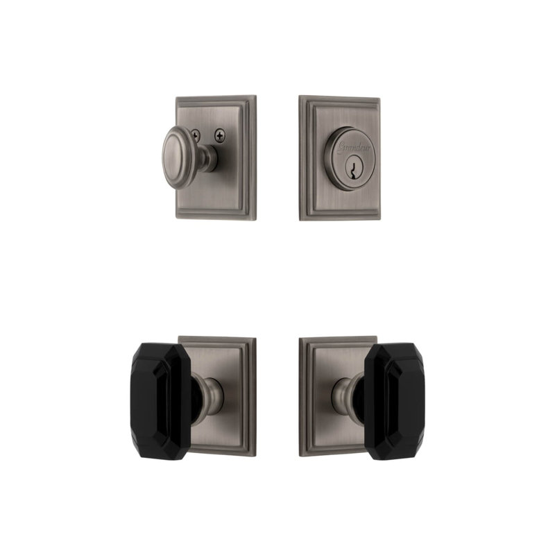 Ensemble d'entrée complet avec rosette Carre, 2.75", Chrome brillant