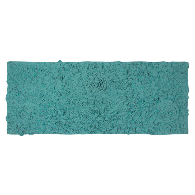 Tapis pour salle de bain Schoenberger, L 54 po x l 21 po, Turquoise
