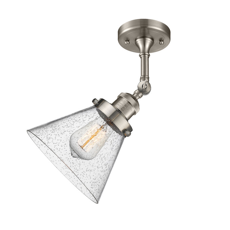 Appliquee à bras 1 lumière cône Aldona, Nickel satiné brossé