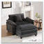 Fauteuil chenille en tissu, coussin d'assise rembourré à double couche