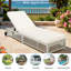 Chaise longue d'extérieur avec dossier à 5 positions, structure en rotin renforcé, repose-pieds réglables et roues mobiles-2062532292