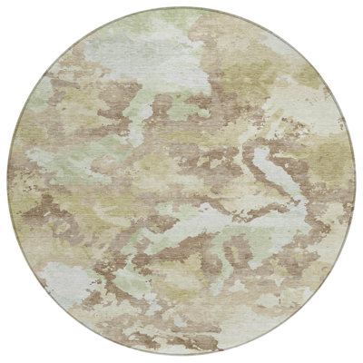 Branza Brown Washable Indoor-Outdoor Rug - 