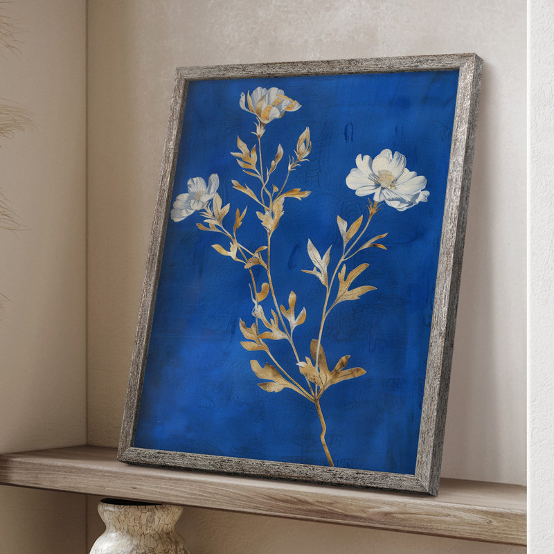 Impression encadrée FLORAL Series Lxxiv - bois massif, H 11 po x l 9 po