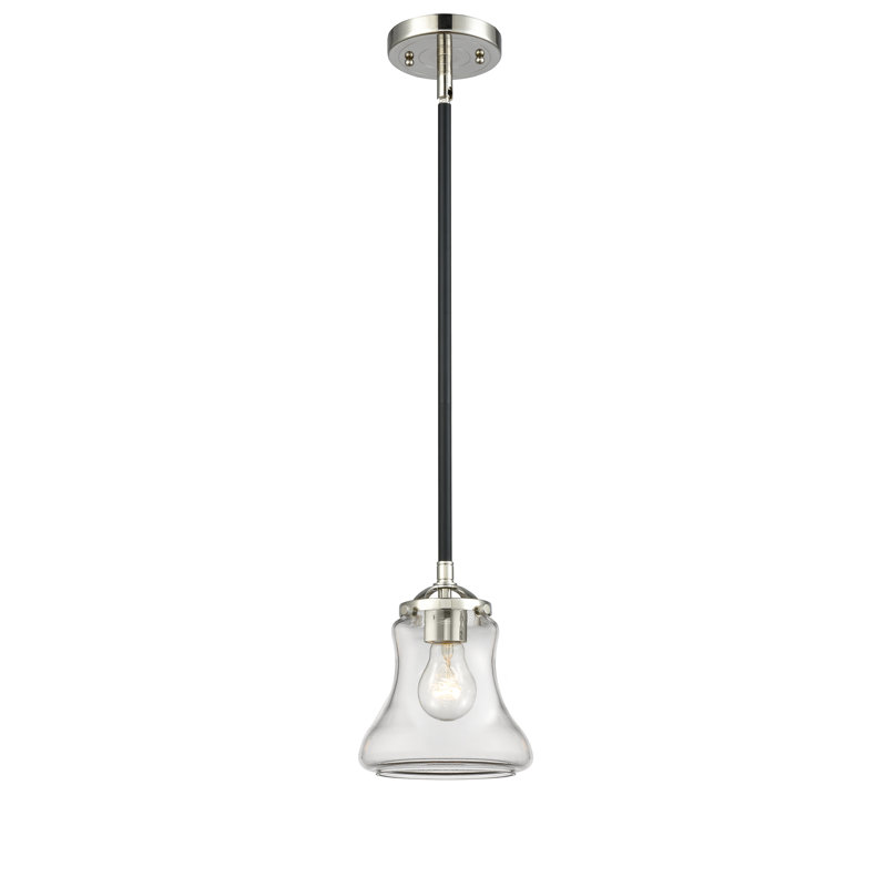 Wheeler 1 - Light Single Pendant, Clear, LED, Black Polished Nickel