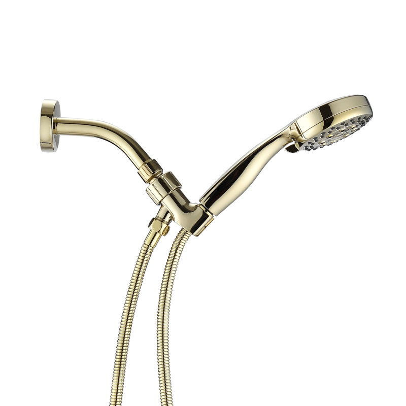 Pomme de douche à main avec 5 réglages - Haut, Fixation murale, Rond, Comprend un tuyau et un accoudoir, Fabriqué en ABS de qualité avec mode réglable, Performance de pulvérisation forte, Forme ronde, Débit d'eau