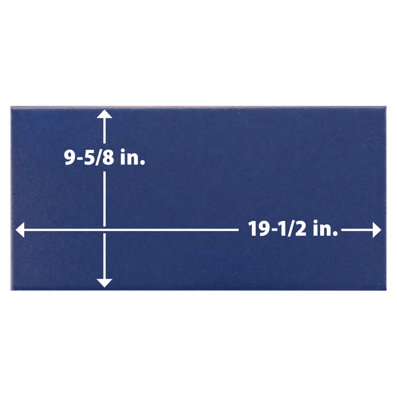 Piscina Brick 9-5/8 In. X 19-1/2 In. Porcelain Floor And Wall Tile, Blue
