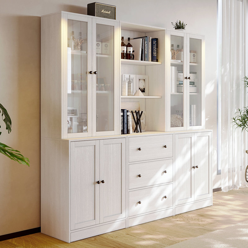 Reshod Book Cabinet Storage Bookcase, White