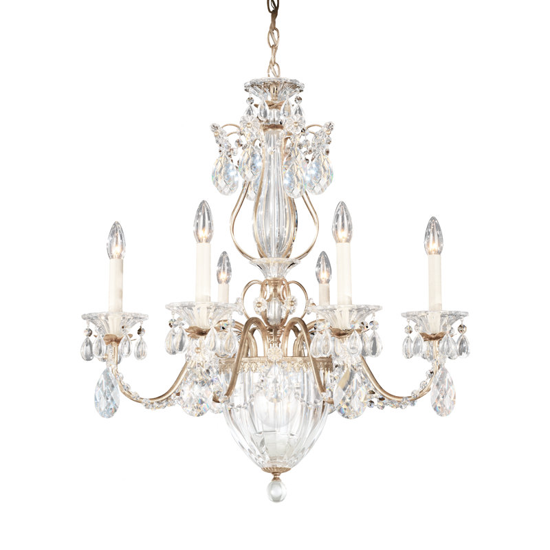 Bagatelle 7 - Light Chandelier, Clear Spectra Crystal, Antique Silver