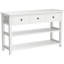 Console rétro avec tiroirs et tablettes - blanc antique