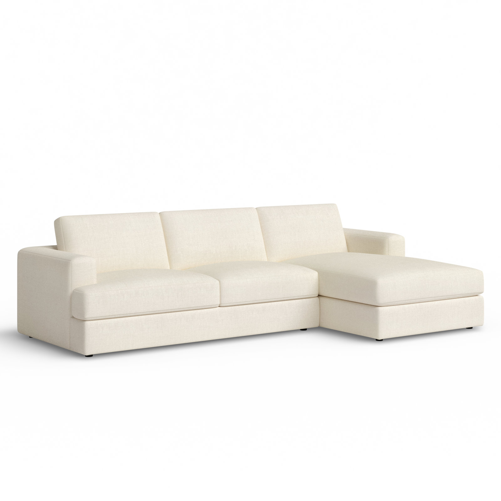 Cayden Sectional, Conversation Pearl Basketweave, Right Hand Facing