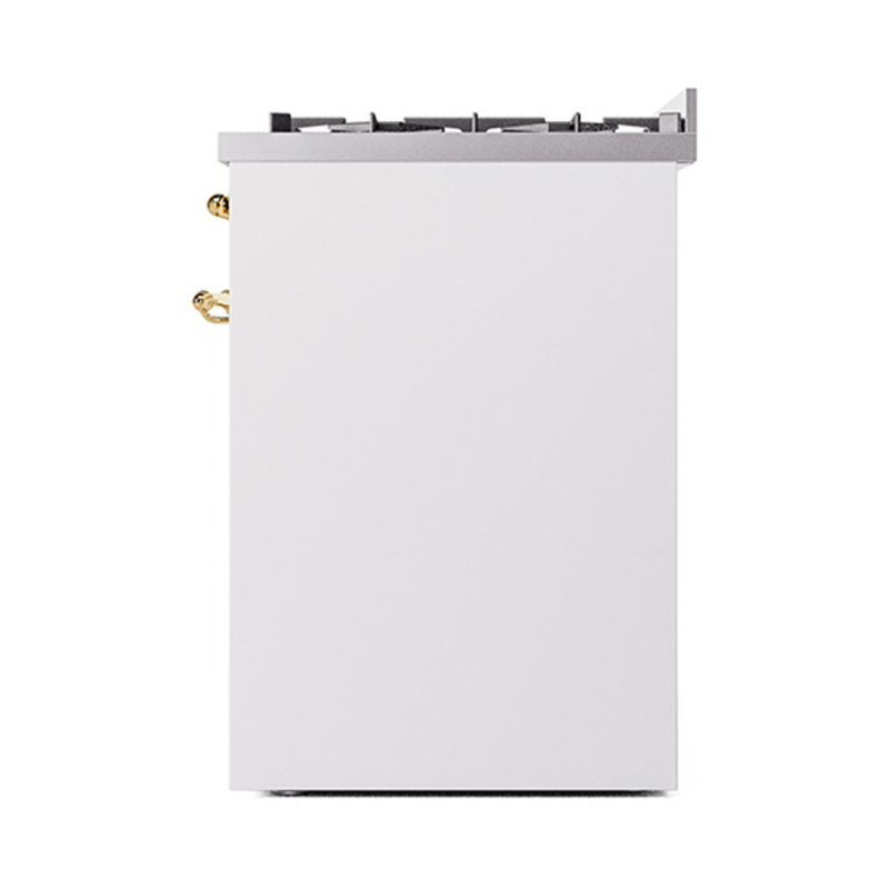 ILVE Nostalgie II Noblesse 30 po à double carburant, Propane liquide, Blanc antique / laiton