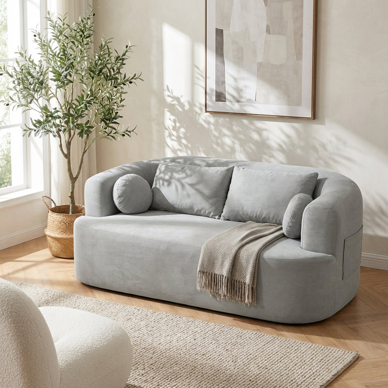 Canapé compact à deux places avec rembourrage Cloud Comfort et revêtement en chenille de qualité supérieure