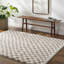 Cabble Rectangle Checkered Machine Woven Polyester Area Rug in Tan/White-1153454488