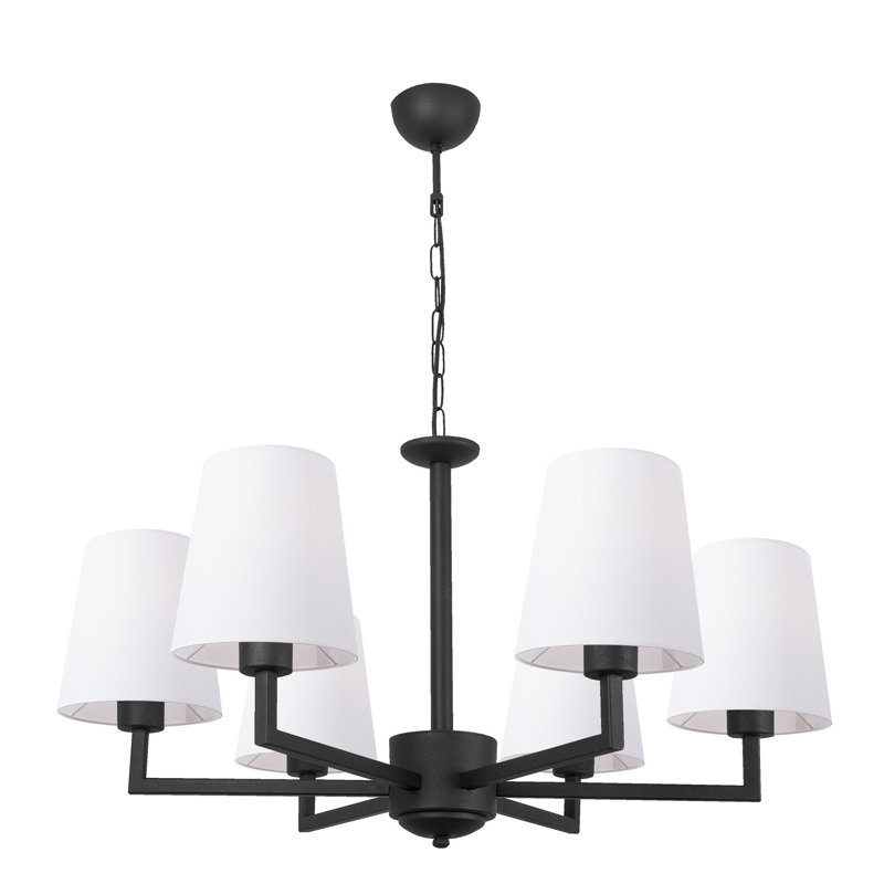 Gilmore 6 - Light Shaded Chandelier, Black White