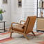 Fauteuil d'appoint de 25,78 po de largeur Mid-Century en similicuir avec coussin supplémentaire-1165218680