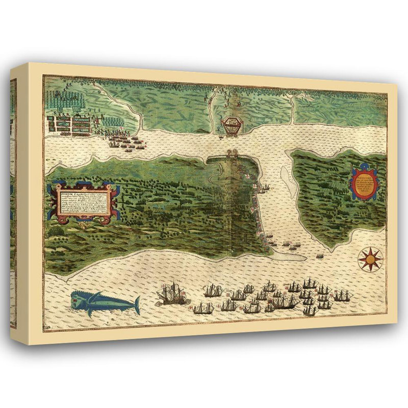 «Lark Manor ™ Bigges Gallery, art sur toile tendue: St Augustine Florida, Bigges 1589, H 15 po x l 18 po