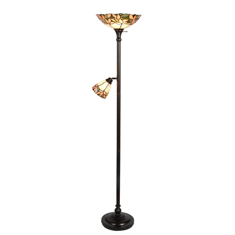 Feagin 69.75'' Antique Golden Sand Torchiere Floor Lamp
