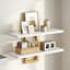 Ensemble de tablettes flottantes murales de 15 po, 2 tablettes de rangement à 2 niveaux pour la salle de bain, la chambre à coucher et la cuisine-216916463
