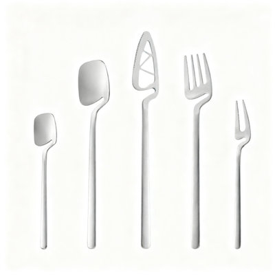 Stainless Steel Utensil Set 20-Piece With Hanging Hooks For Mugs And Walls, Creative Space-Saving Cutlery For Coffee, Tea, And Western Dining