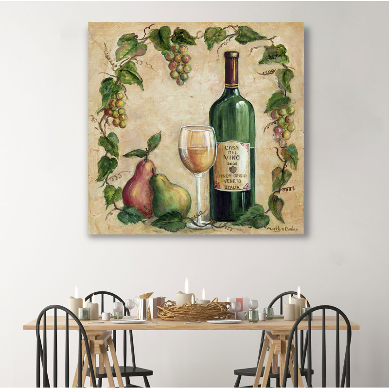 « casa del vino », peinture, H 16 po x l 16 po x P 1,5 po, Toile tendue