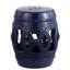 Tabouret de jardin en forme d'anneaux de verrouillage en céramique marine à découpes de 16 po Lucky Coins, table d'appoint, siège et support pour plantes-2070032218