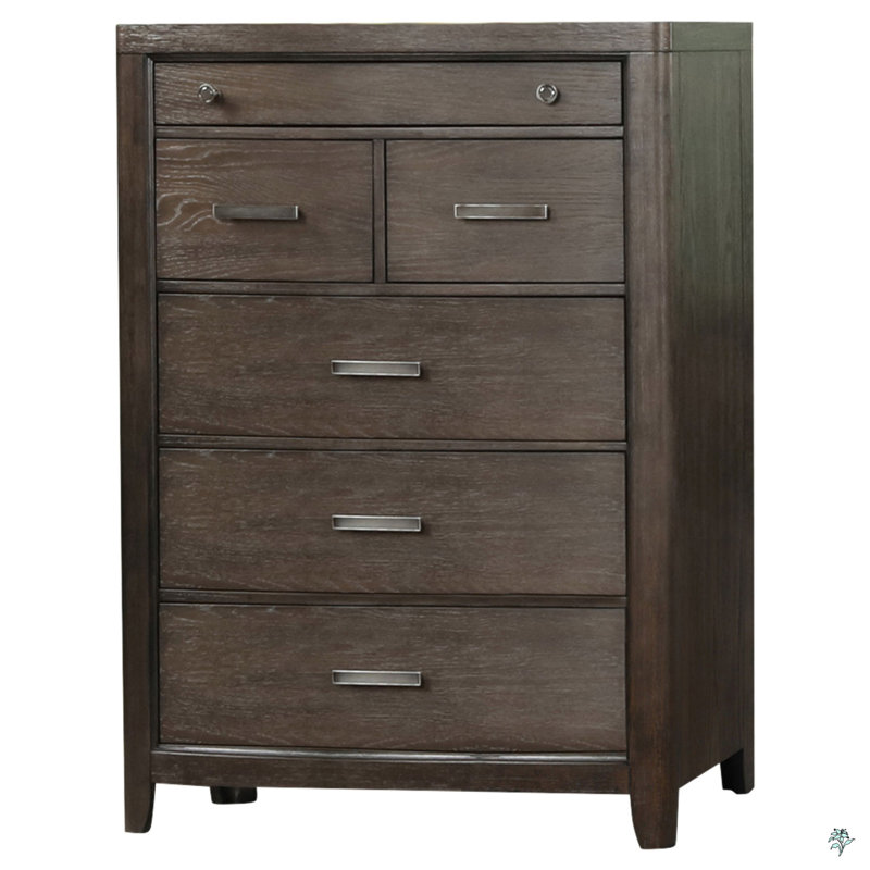 Commode à six tiroirs brun antique