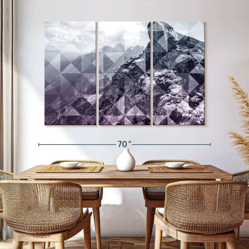 Alvord Abstract Geometric Mountains, 42" H x 65" W
