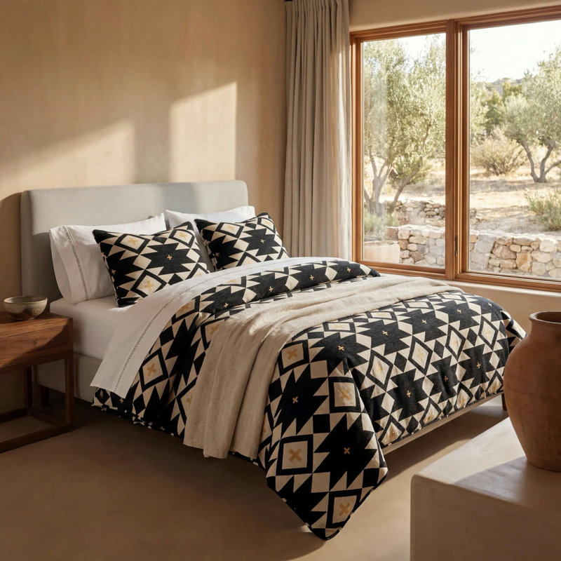 High Desert Chenille Jacquard Native American Aztec Southwestern Rustic Western Comforter Set